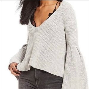 Free People Damsel lavender bell sleeve sweater